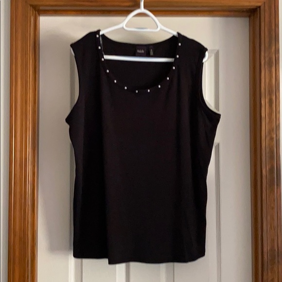 Rafaella Tops - Rafael 1X Black Sleeveless Shirt